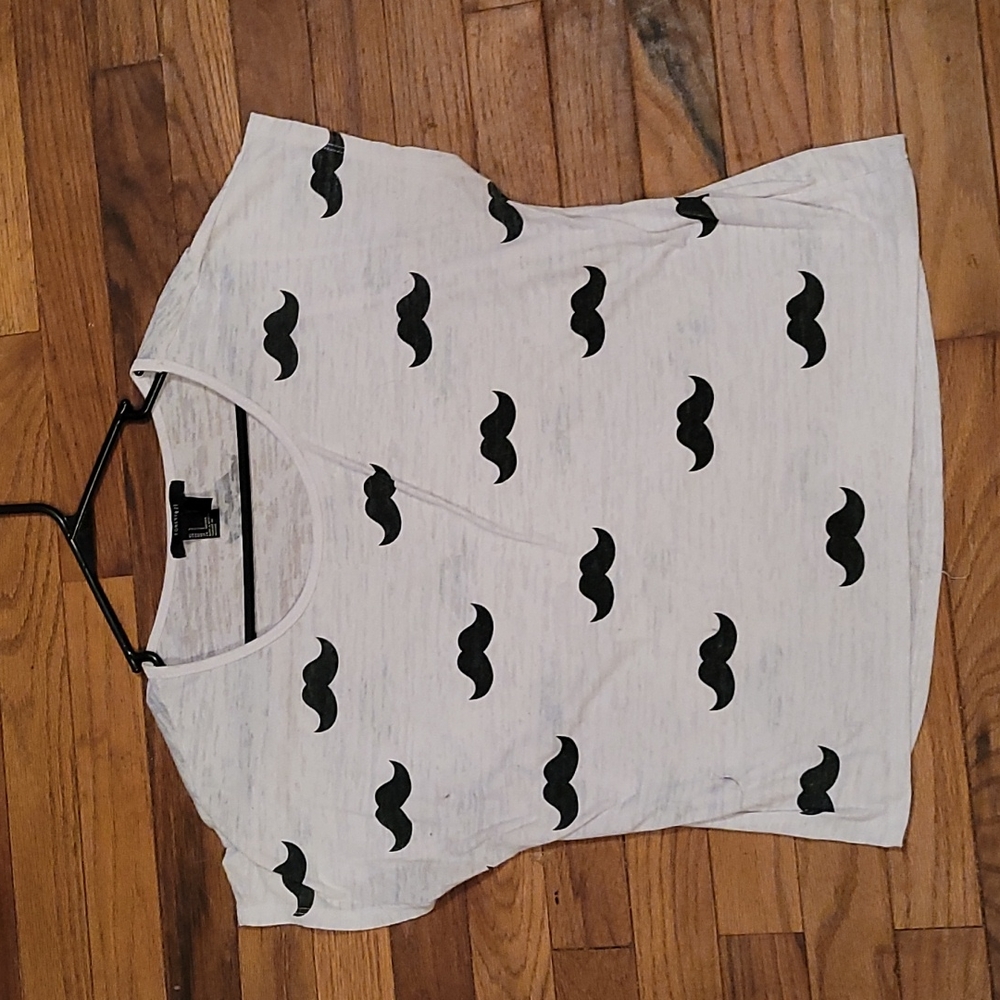 Forever 21 Mustache Crop Top
